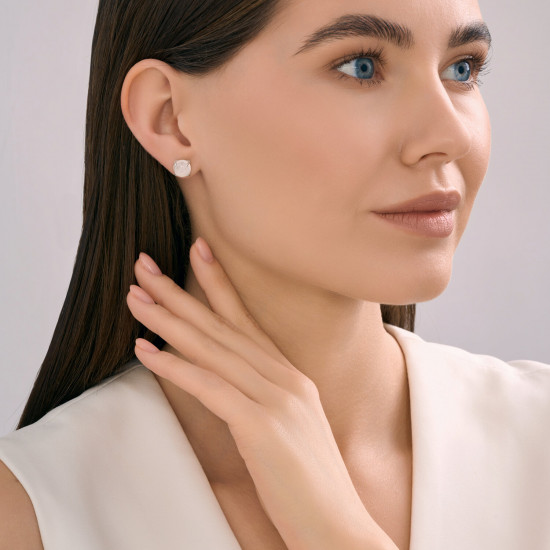 Серьги из серебра с кварцами