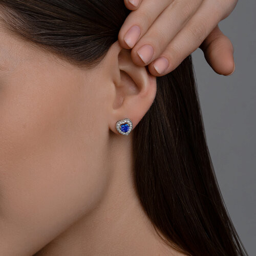 Серьги из серебра с фианитами