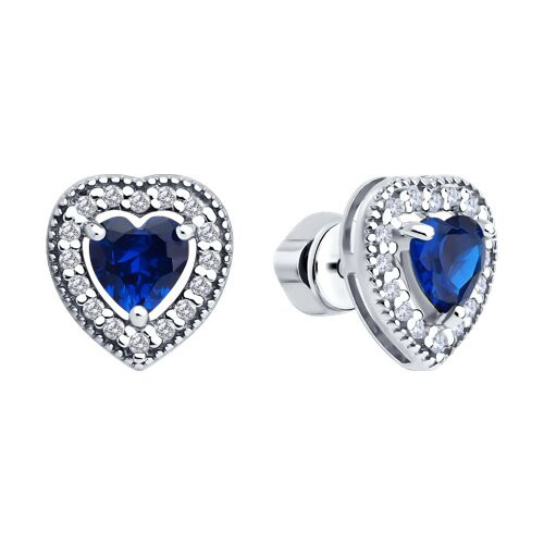 Серьги из серебра с фианитами