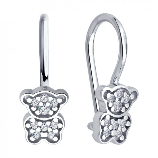 Серьги из серебра с фианитами