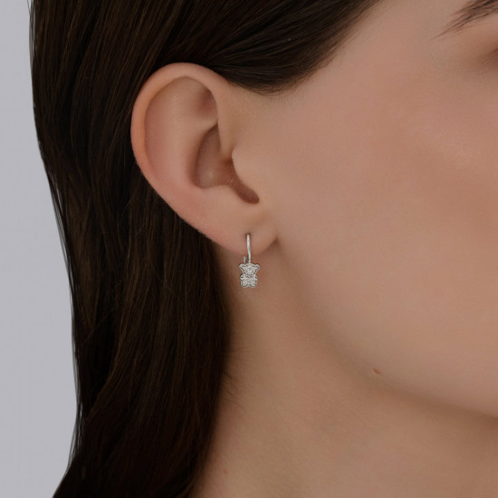 Серьги из серебра с фианитами