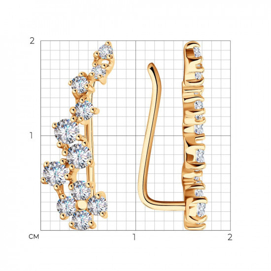 Серьги из золоченого серебра с фианитами