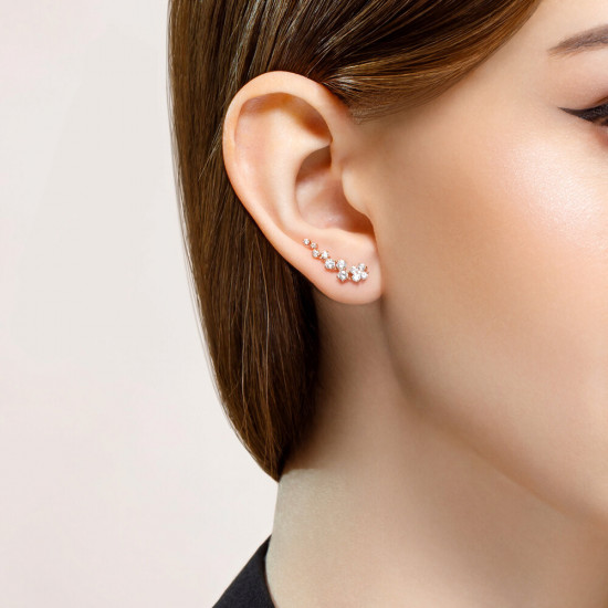 Серьги из золоченого серебра с фианитами