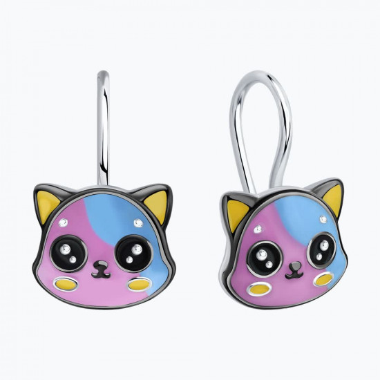 Серьги из серебра с эмалью