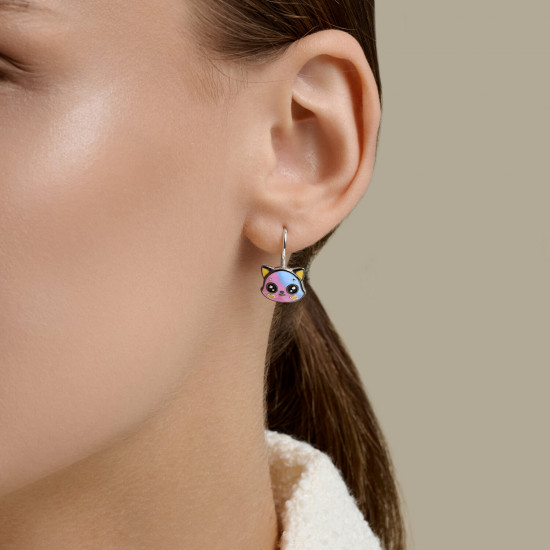 Серьги из серебра с эмалью