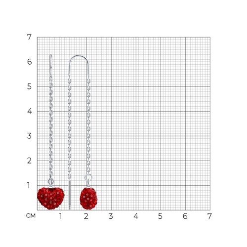 Серьги из серебра с фианитами
