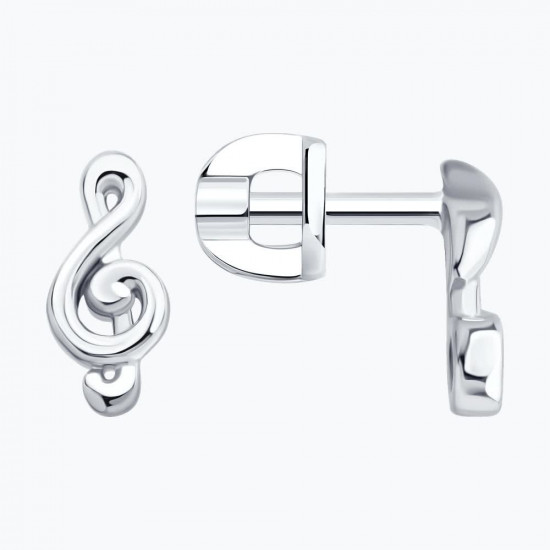 Серьги из серебра с фианитом