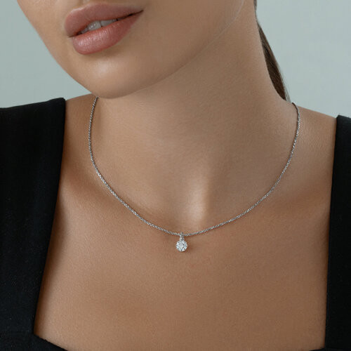 Подвеска из серебра с фианитами