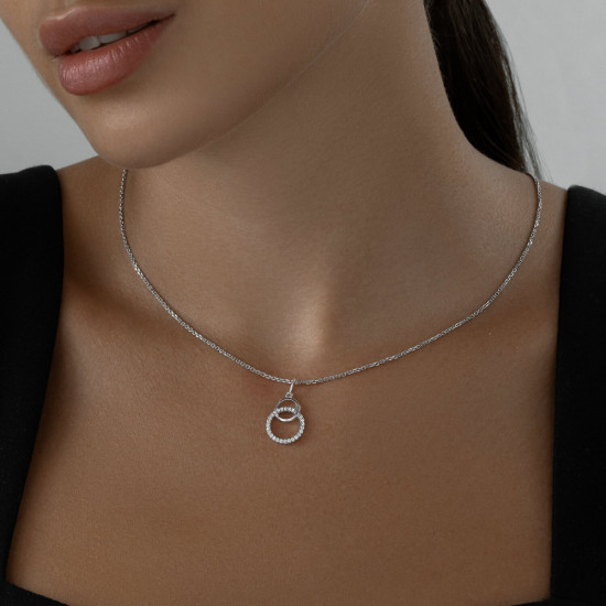 Подвеска из серебра с фианитами