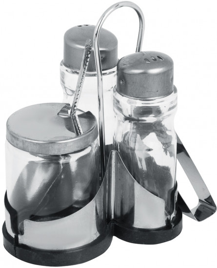 Набор для соли, перца и горчицы с салфетницей «Комфорт»