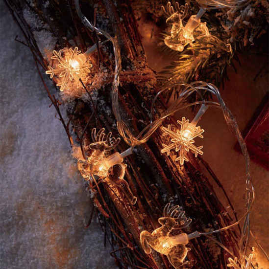 Новогодняя гирлянда электрическая «Снежинка и олень»