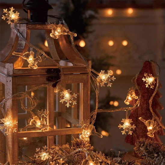 Новогодняя гирлянда электрическая «Снежинка и олень»