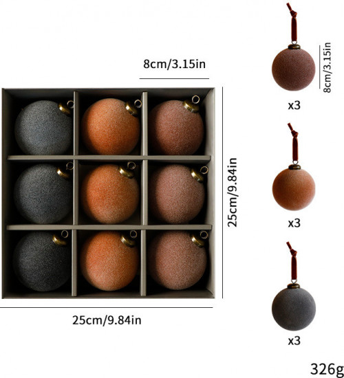 Набор бархатных ёлочных шаров