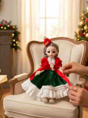 Новогодняя шарнирная музыкальная кукла-брелок - Фото 1