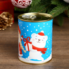 Копилка консервная банка «Дед Мороз» - Фото 1