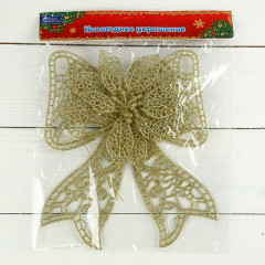 Украшение ёлочное «Бант с цветком» - Фото 1
