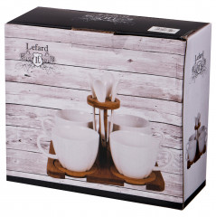 Набор чайный на 4 персоны c ложками на подставке - Фото 1