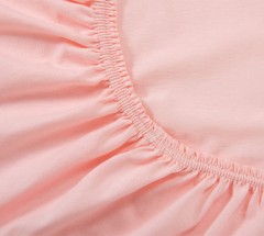 Простыня трикотажная на резинке (хлопок, 180х200+20 см, цвет розовый) - Фото 1
