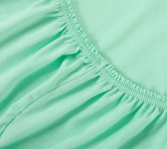 Простыня трикотажная на резинке (хлопок, 90х200+20 см, цвет мятный) - Фото 1