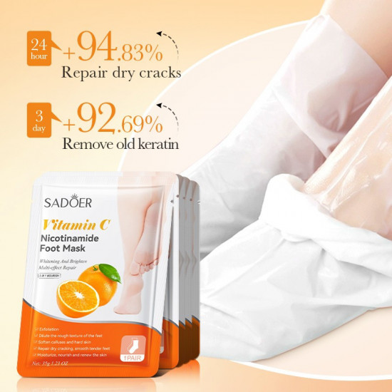 Отбеливающая маска для ног с ниацинамидом и витамином С
