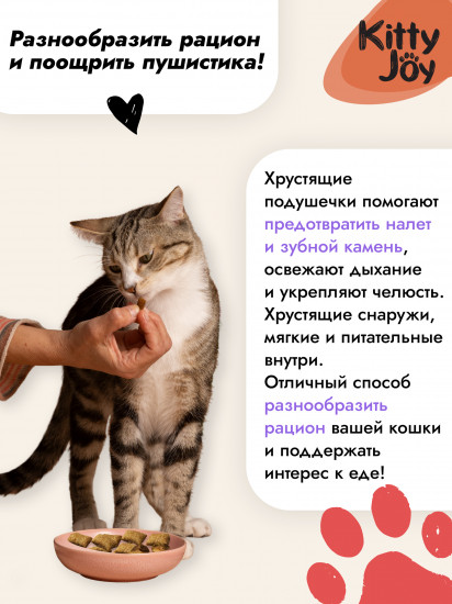 Лакомство для кошек «Хрустящие подушечки с начинкой со вкусом лосося»