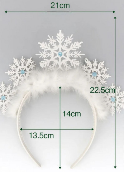 Новогодний ободок для волос со снежинками