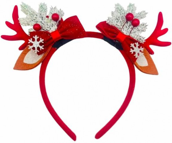 Новогодний ободок для волос с рожками оленя