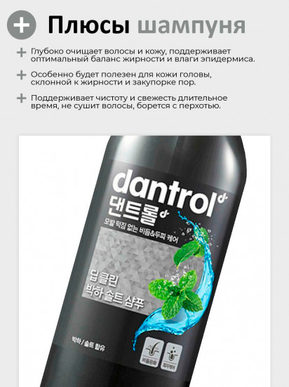 Шампунь против перхоти с перечной мятой и солью «Shampoo Peppermint Salt»