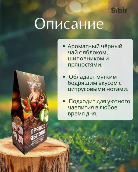 Чайный напиток с яблоком и корицей на черном чае «Пряное яблоко»