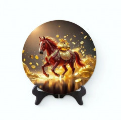 Декоративная панель с подставкой «Красная Огненная Лошадь с богатством» - Фото 3