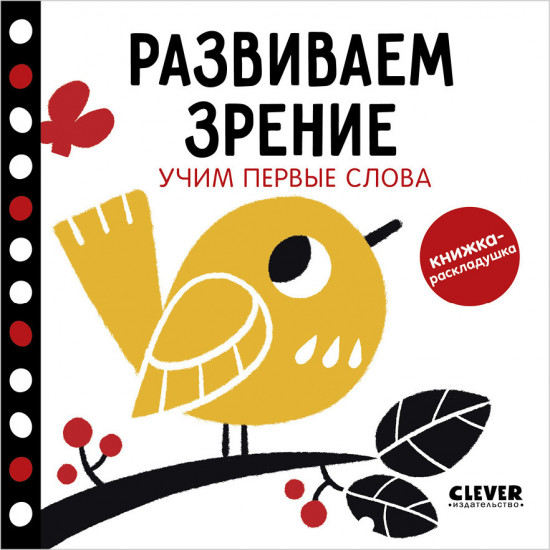 Развиваем зрение. Учим первые слова. Контрастная книжка-раскладушка