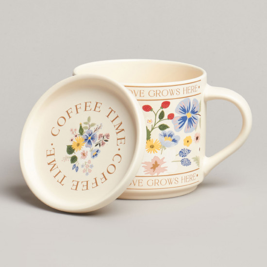 Кружка с крышкой «Flowers»