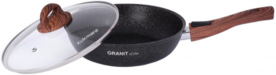 Сковорода с крышкой и съёмной ручкой «Granit ultra original»
