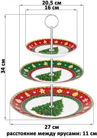 Блюдо-этажерка трехъярусная «Новогодняя елка»