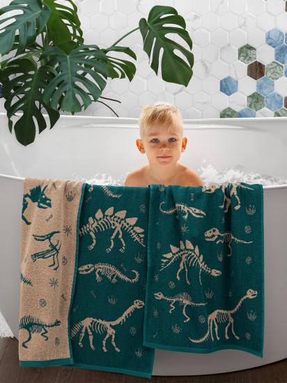 Набор махровых жаккардовых полотенец «Дино»