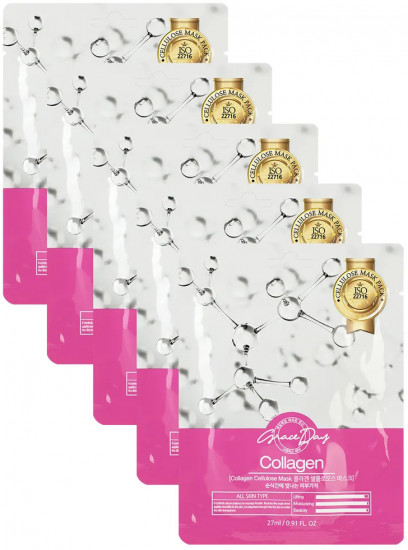 Маска для лица тканевая с коллагеном «Collagen Cellulose Mask Sheet»