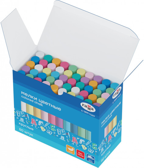 Мелки школьные цветные