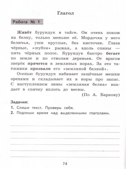 Русский язык. 4 класс. Контрольное списывание с разноуровневыми заданиями