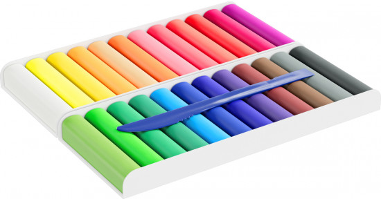 Пластилин восковой мягкий со стеком