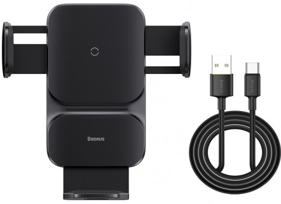 Автомобильный держатель для телефона Baseus Wisdom Auto Alignment Qi 15W