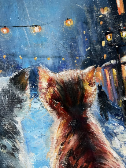 Картина маслом «Новогодний дозор»