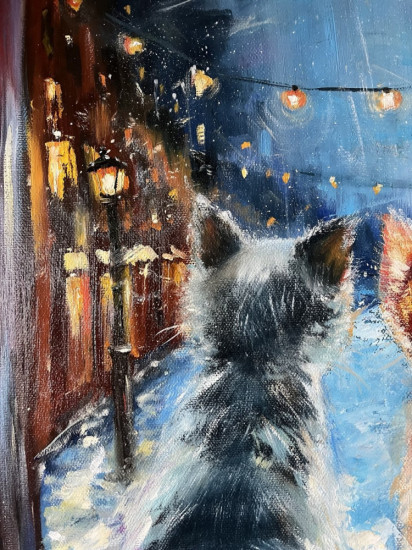 Картина маслом «Новогодний дозор»