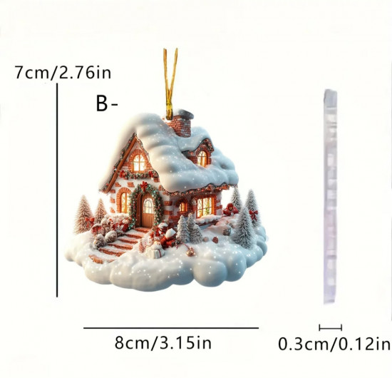 Подвеска акриловая новогодняя «Снежный домик»