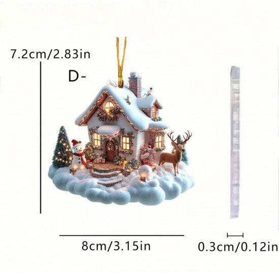 Подвеска акриловая новогодняя «Снежный домик»