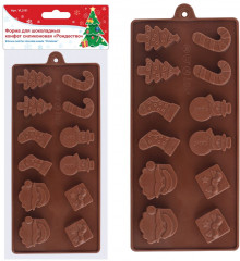 Форма силиконовая для шоколадных конфет «Рождество» - Фото 1