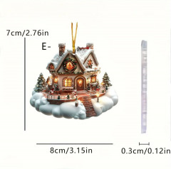Набор акриловых подвесок на ёлку «Снежные домики» - Фото 6