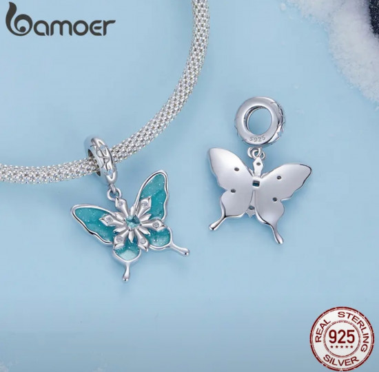 Шарм из серебра «Ледяная бабочка»