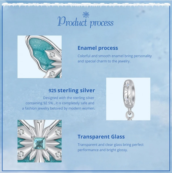 Шарм из серебра «Ледяная бабочка»