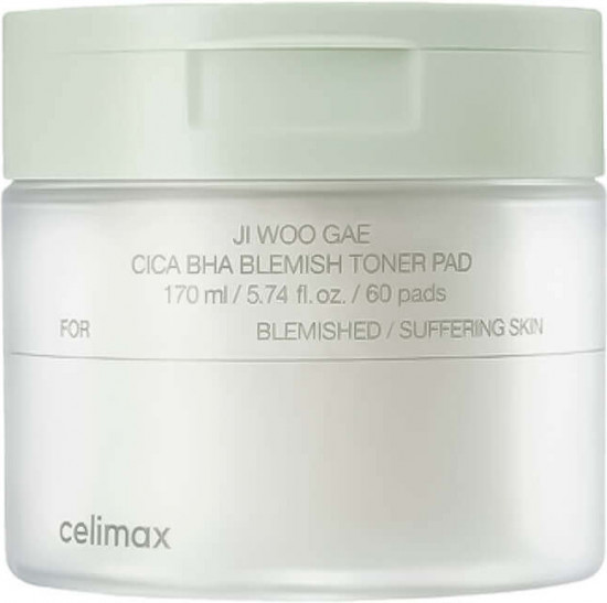 Пэды от воспалений для проблемной кожи лица «Ji Woo Gae Cica BHA Blemish Toner Pad»