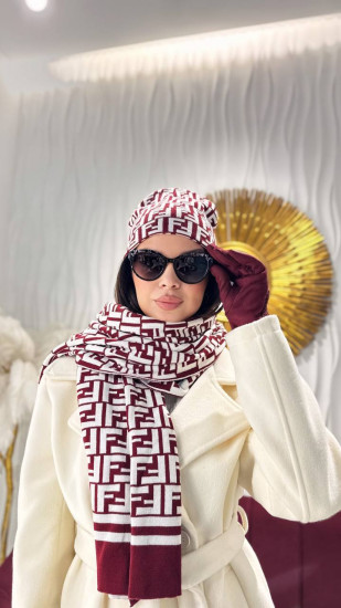 Комплект «Шапка-лопатка двойной вязки с шарфом»